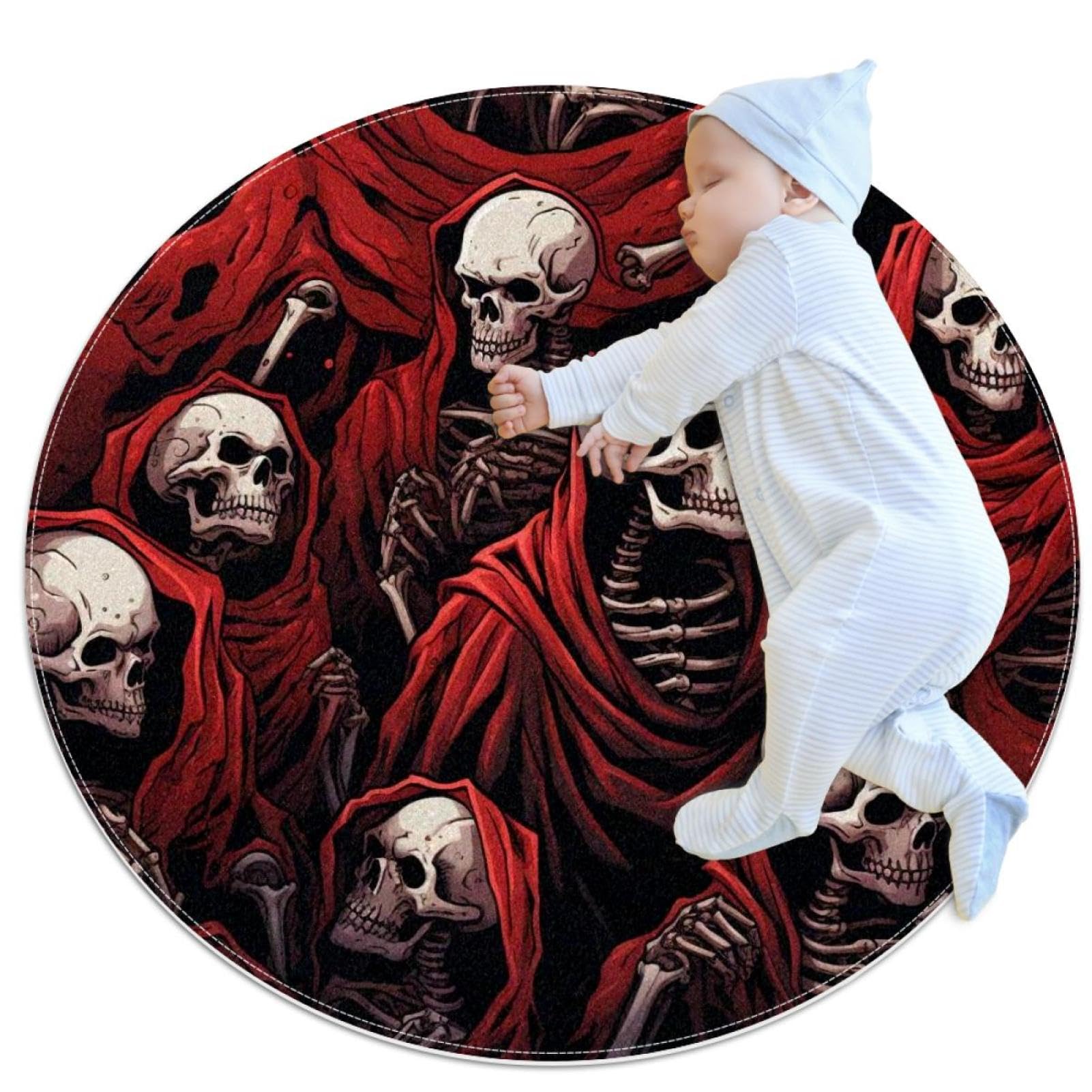 Paillasson paillasson canapé rond 1m déco crâne squelette