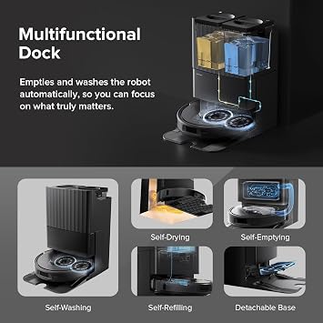 roborock Qrevo S Robot Vacuum and Mop with 6 Packs Disposable Vacuum Bag Bundle