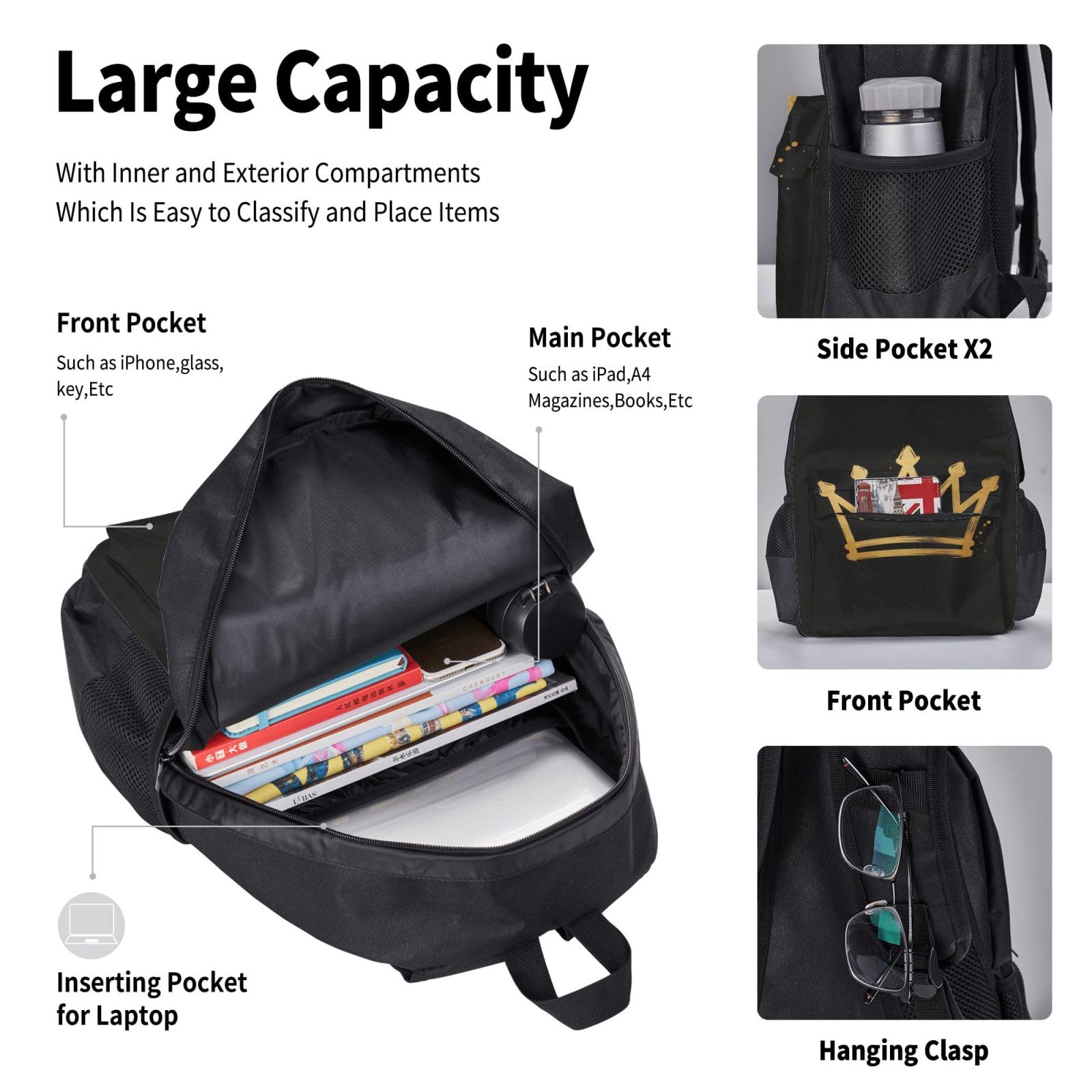 Set 3 in 1 borsa da viaggio per pendolari, borsa termica per il pranzo, borsa termica per il pranzo con tasca per laptop