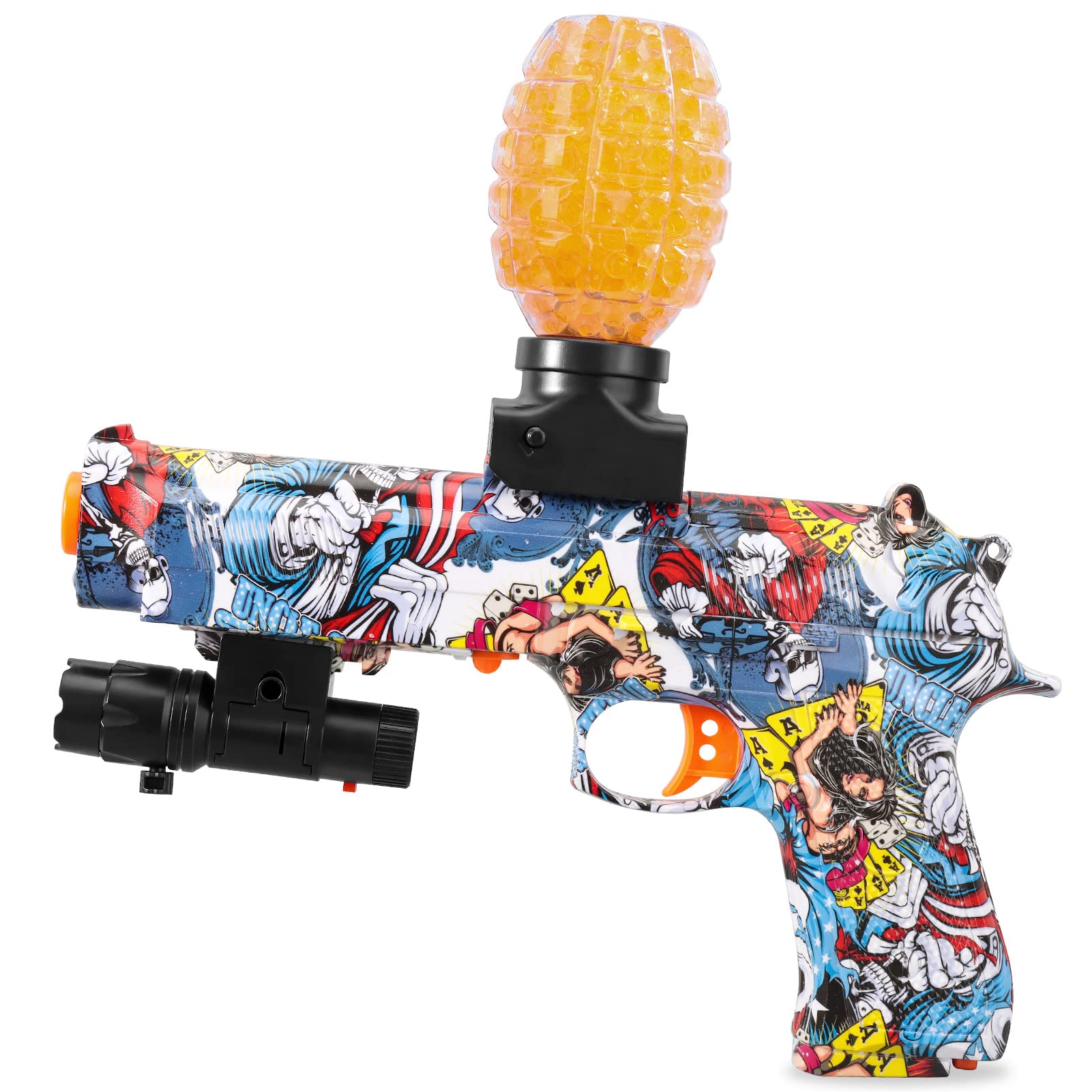 Gel Ball Blaster With 90,000 Rounds - Automatic Splat Blaster With Drum & Mag For Outdoor Games