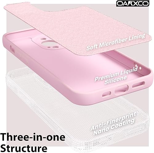 Miniatura 5 de oakxco Funda para iPhone 13 Pro Max de silicona líquida, bonita funda delgada y delgada de goma suave de TPU para mujeres y niñas, diseño estético,