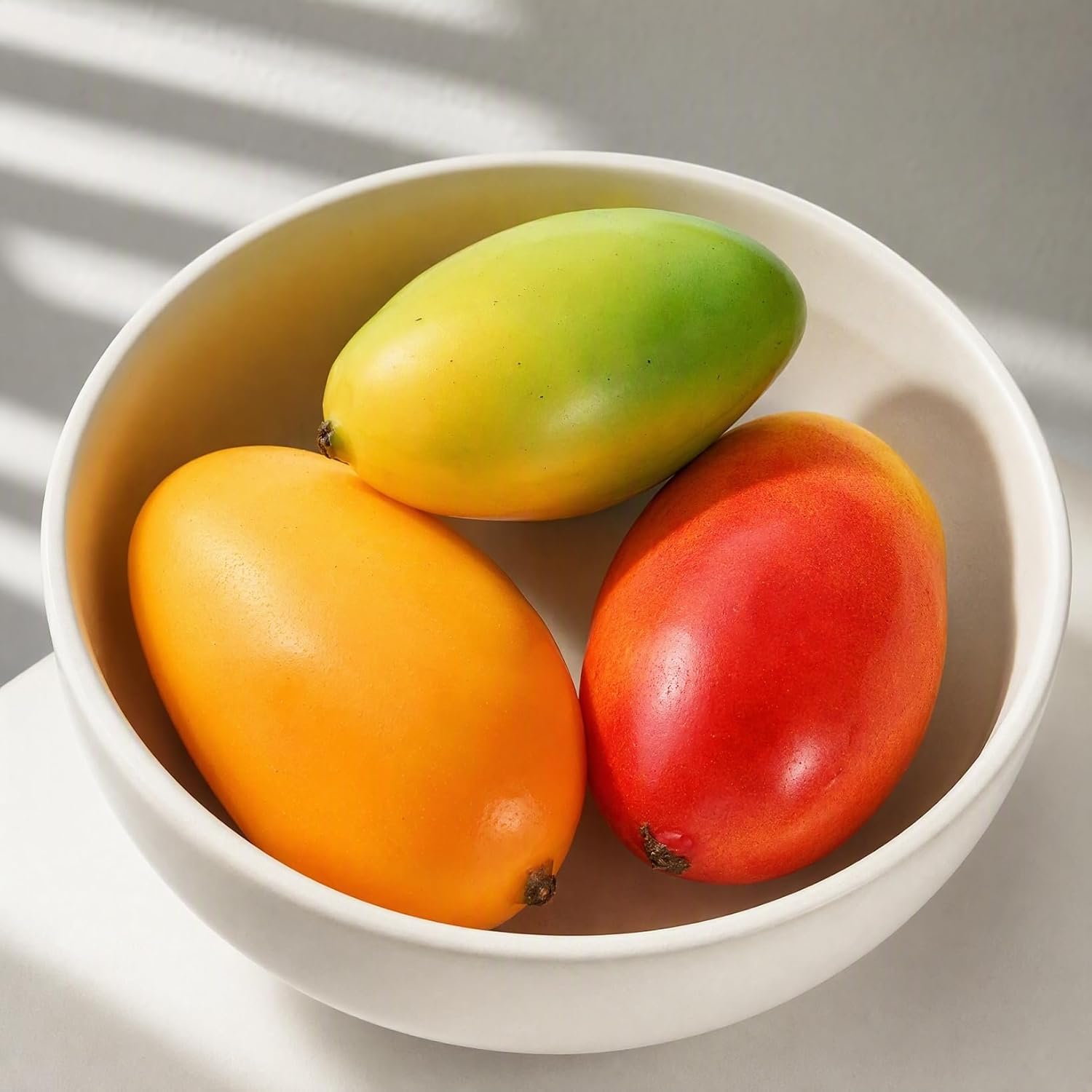 Garneck Artificial Mangoes: 3 Pcs Realistic Fake Fruit Foam Mango Models for Home Kitchen Table Decor Restaurant Display Photography Props