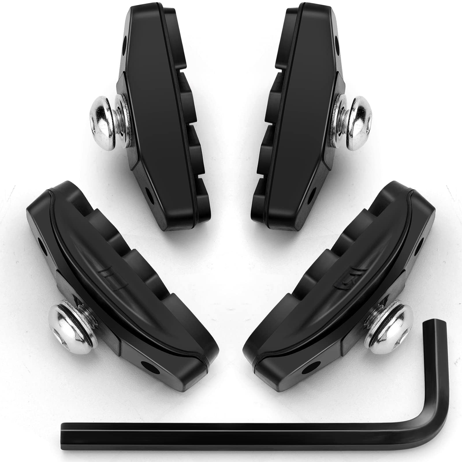 KASTWAVE Bike Brake Pads, 2 Pairs Professional Caliper Brake Pads, Bike Brake Blocks Kit, Bicycle Brake Pads, 50mm Bike Brake Blocks with Allen Wrench, for Road Bicycle