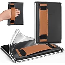 iDLEHANDS Clear Case for 7" Tablet Case - Ultra Slim Soft TPU Transparent Cover & Lightweight with Hand-Strap, not Compatible with Kobo Clara, Brown