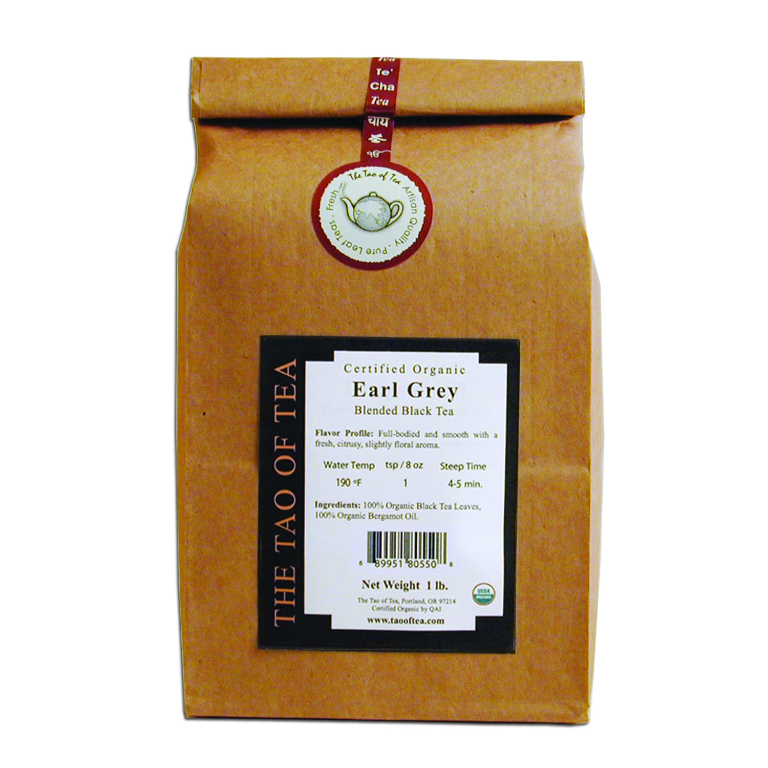 The Tao of Tea Earl Grey, Organic Black Tea with Bergamot, 1-Pound Bag