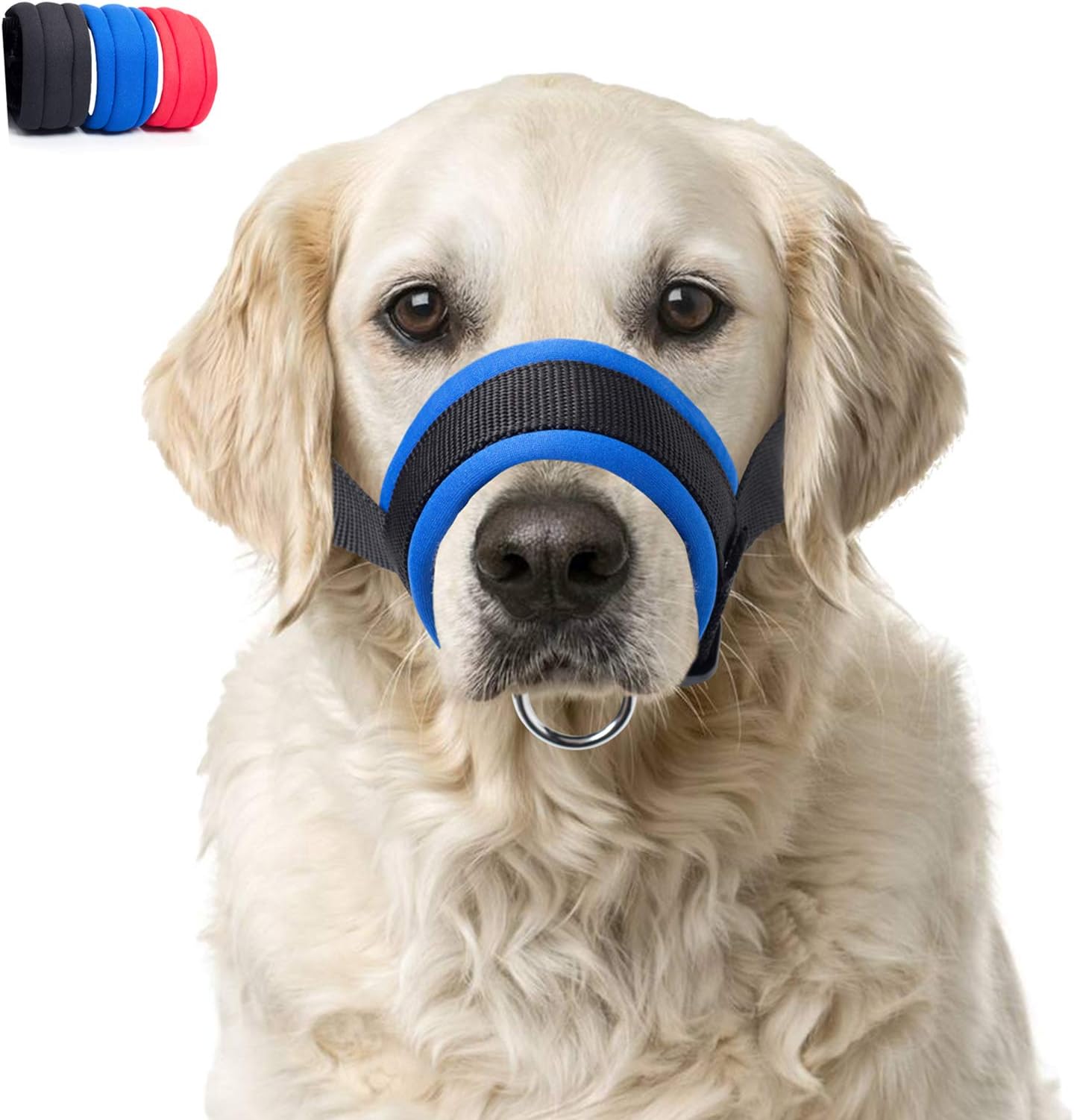 Dog Muzzle with Soft Fabric for Small, Medium and Large Dogs, Anti Biting, Chewing, Adjustable, Breathable(XL,Blue)
