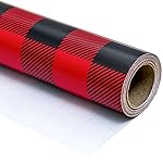 WRAPAHOLIC 30 Inch Christmas Wrapping Paper Roll - Black and Red Plaid Design for Christmas, Holiday, Party, Celebration - 30 Inch x 33 Feet