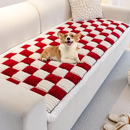 Miniatura 9 de Lucky Monet Funda protectora para sofá para perro, lavable, antideslizante, apta para sofá de 3 cojines, apta para mascotas, tapete grueso y mullido