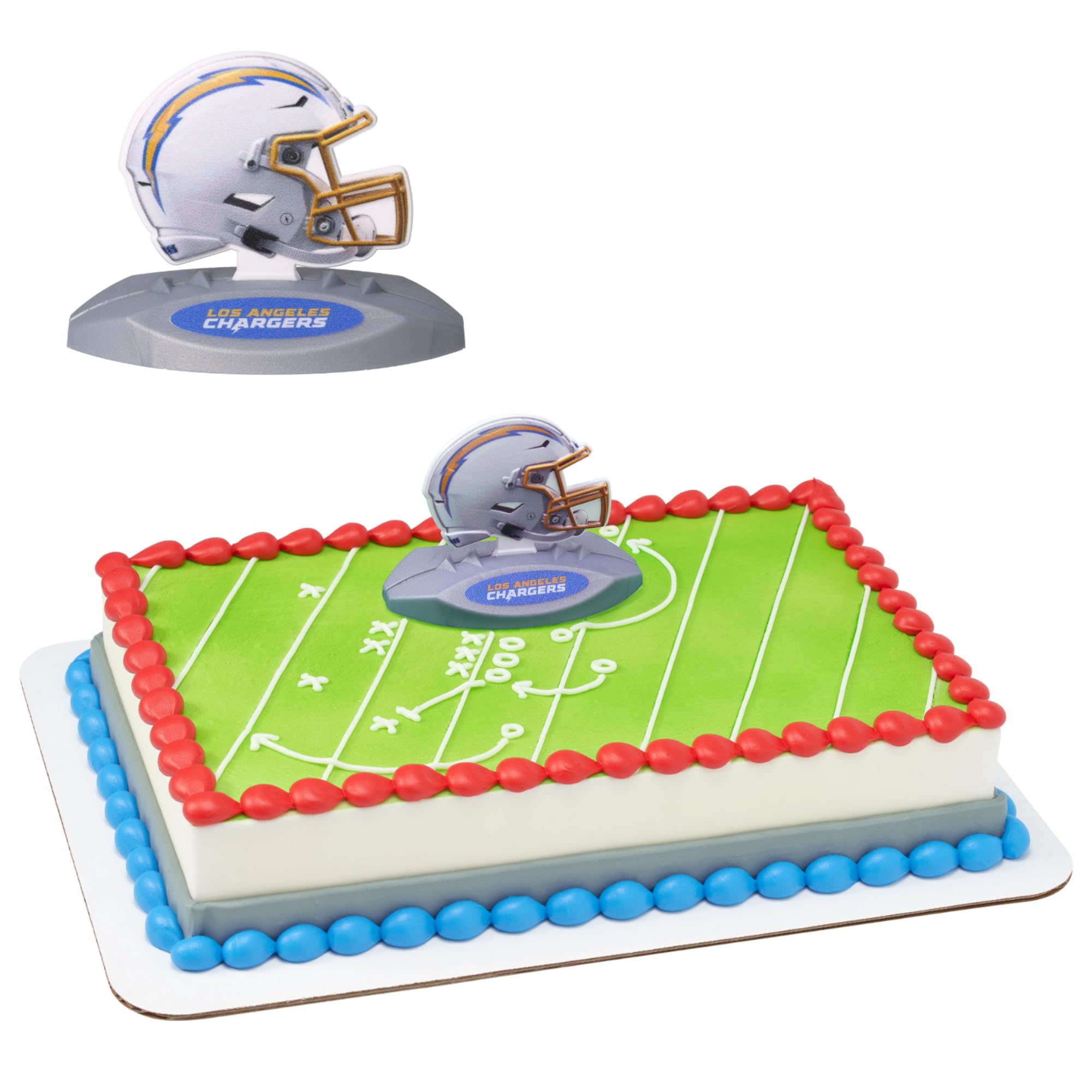 NFL Los Angeles Chargers Cake Decoration, Football Helmet Cake Topper, Officially Licensed Product Of The NFL, Ready To Use Birthday Cake Decoration
