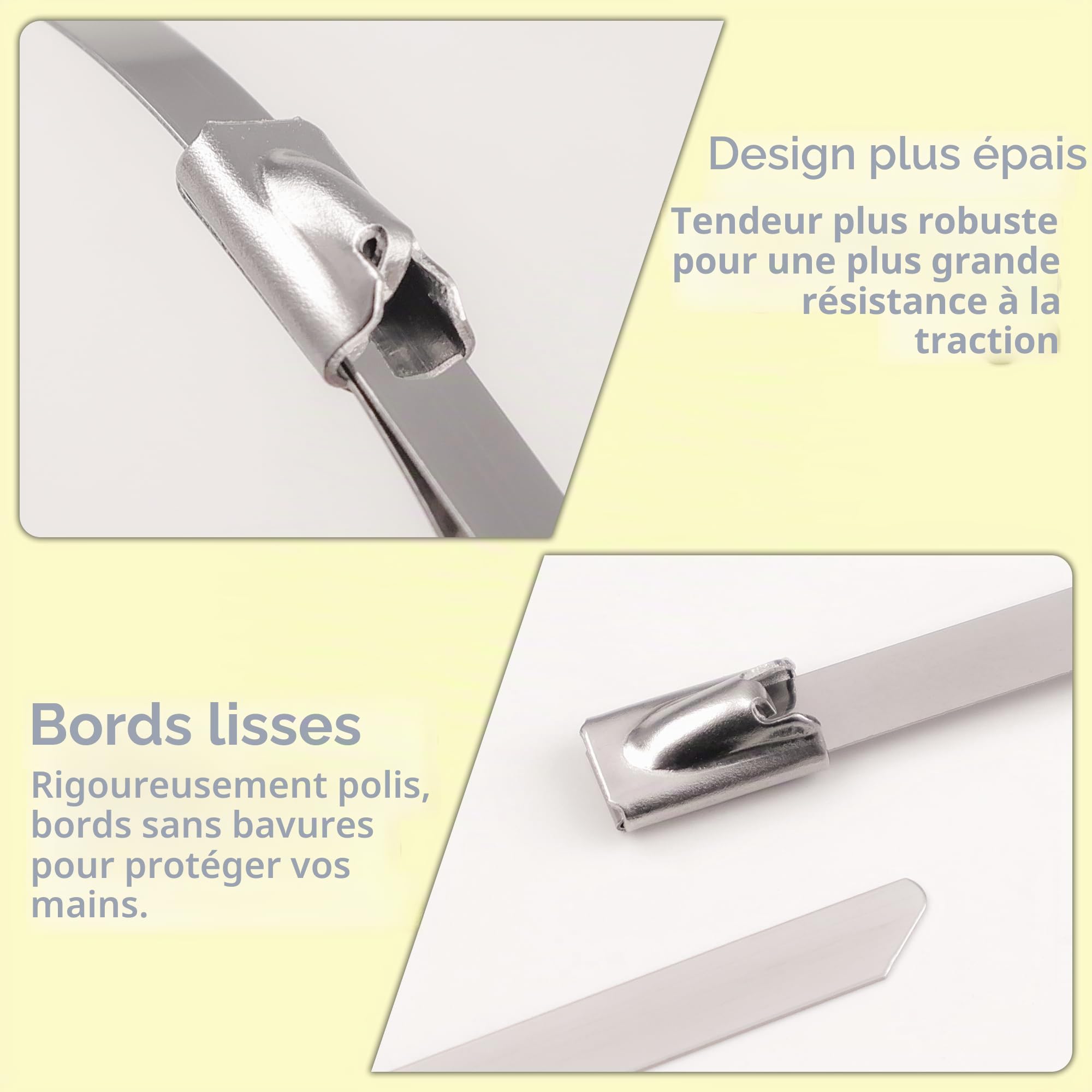 1000 Pièces Collier de Serrage Inox, Collier Serrage Inox, Foneso 200 * 4,6mm Attache Câblées Acier Inoxydable, Pour Fixation des Bande Thermique Echappement et des Articles Suspendus