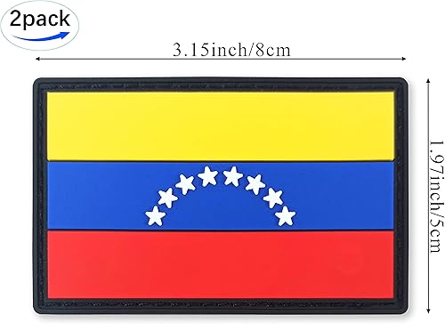 Miniatura 3 de JBCD Parche táctico venezolano con bandera de Venezuela, parche de cierre de gancho y bucle de goma de PVC, paquete de 2