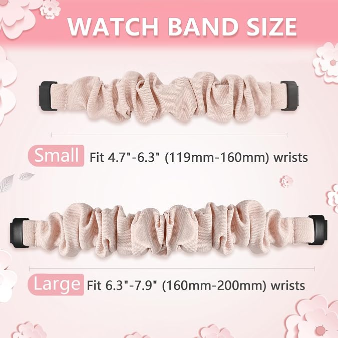 2 Pack Compatible with Fitbit Inspire 3 Bands for Women Men Kids, Scrunchie Stretchy Strap Cute Elastic Sport Replacement Fabric Cloth Wristband for Fitbit Inspire 3 Bands
