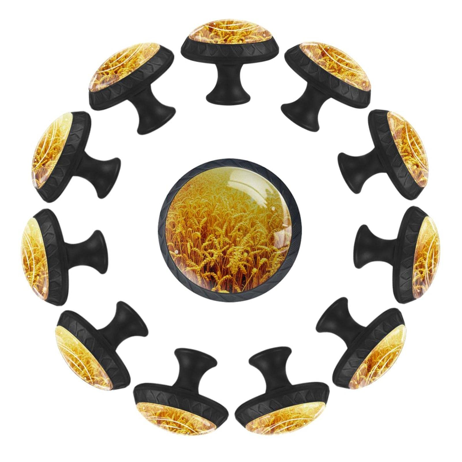 Bouton de tiroir pour crèche et salle de jeux jaune automnal 35mm - Lot de 12