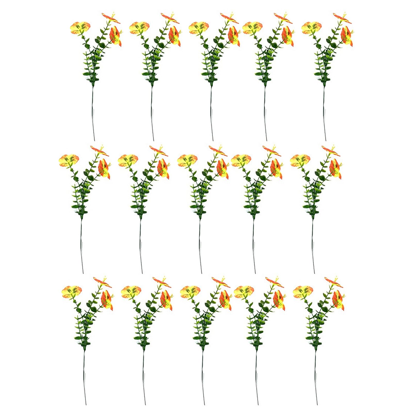 Aqvjd 15Pieces Faux Eucalyptuses Pansies Stems Weather Proof Flowers Hotel Decorative Flowers for Home and Hotel Decors Realistic Eucalyptuses Pansies
