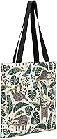 Vista 2 de Bolsa de lona para mujer, bolsas de comestibles reutilizables, bonitas bolsas estéticas para regalos de Navidad, compras y playa, Lindo perezoso