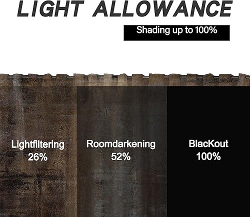 Miniatura 2 de MCALK Cortinas marrones para sala de estar, cortinas transparentes con paneles opacos, decoración de arte moderno para dormitorio (52 x 84 pulgadas,