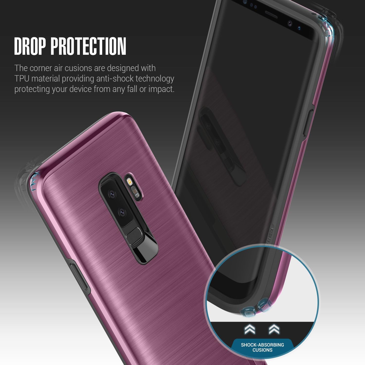 Galaxy S9 Plus Case, OBLIQ [Slim META], Slim Dual Layered Case, Inner TPU with Outer PC with a Metallic Brushed Finish and Anti-Shock Technology for The Samsung Galaxy S9 Plus(2018) (Lilac Purple)