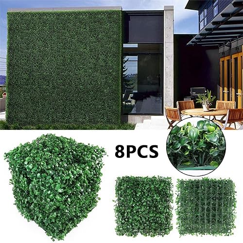 Miniatura 4 de Boshen Paneles de boj artificiales de 10 x 10 pulgadas, 8 piezas, telón de fondo de pared de boj, paneles de pared de seto de boj, telón de fondo