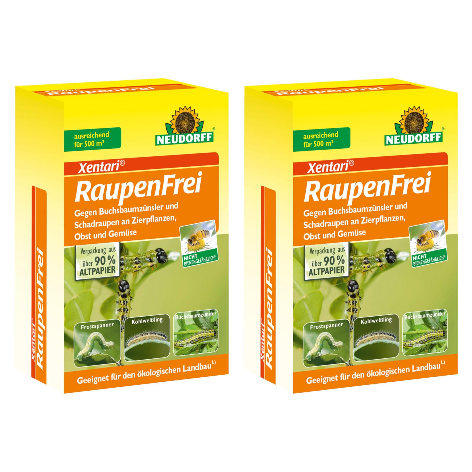 Neudorff Xentari 50 g - Polvos de dispersión contra las orugas de los bojes - pack ahorro
