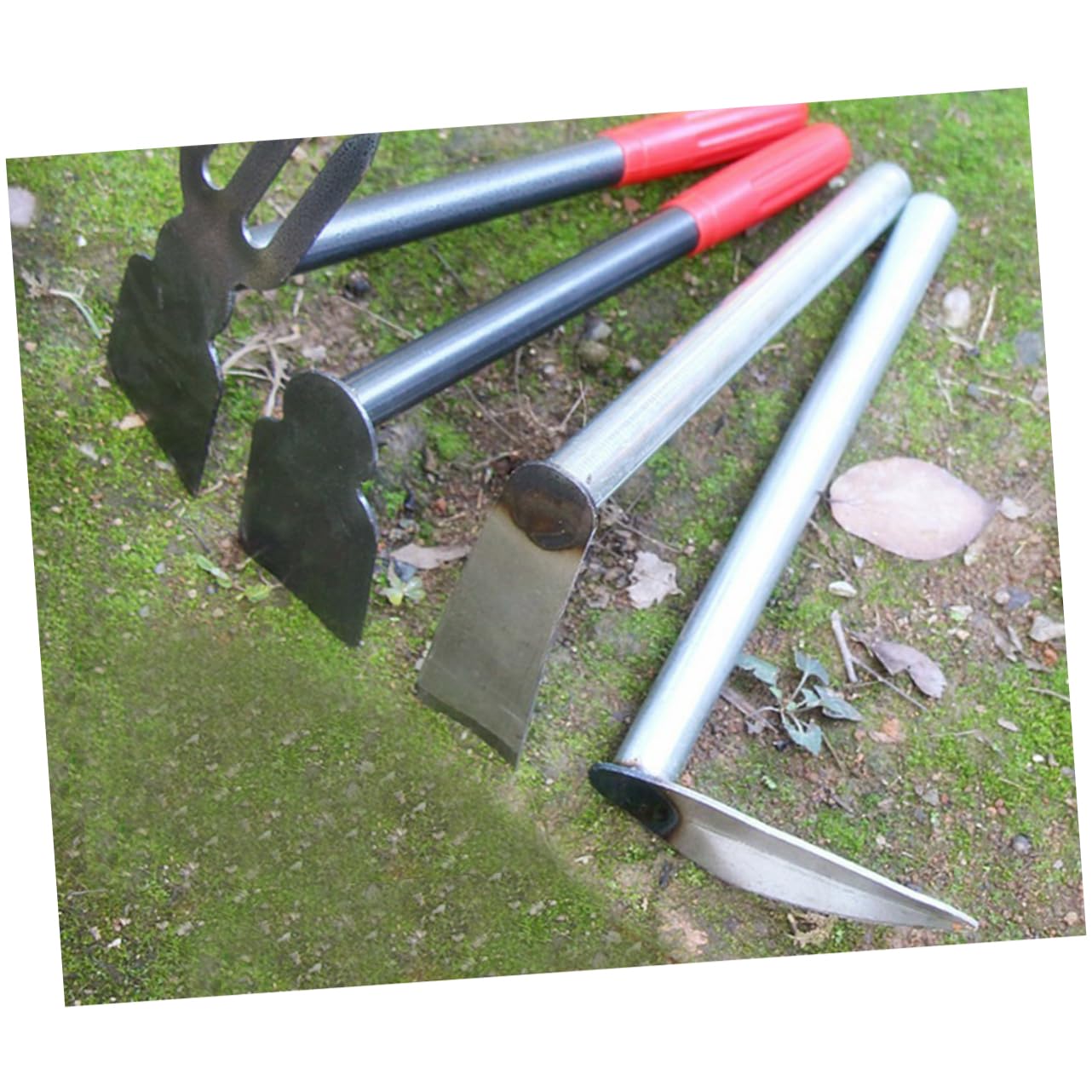 Houe de Jardin Manuelle 2 Pièces en Acier Inoxydable Rouge