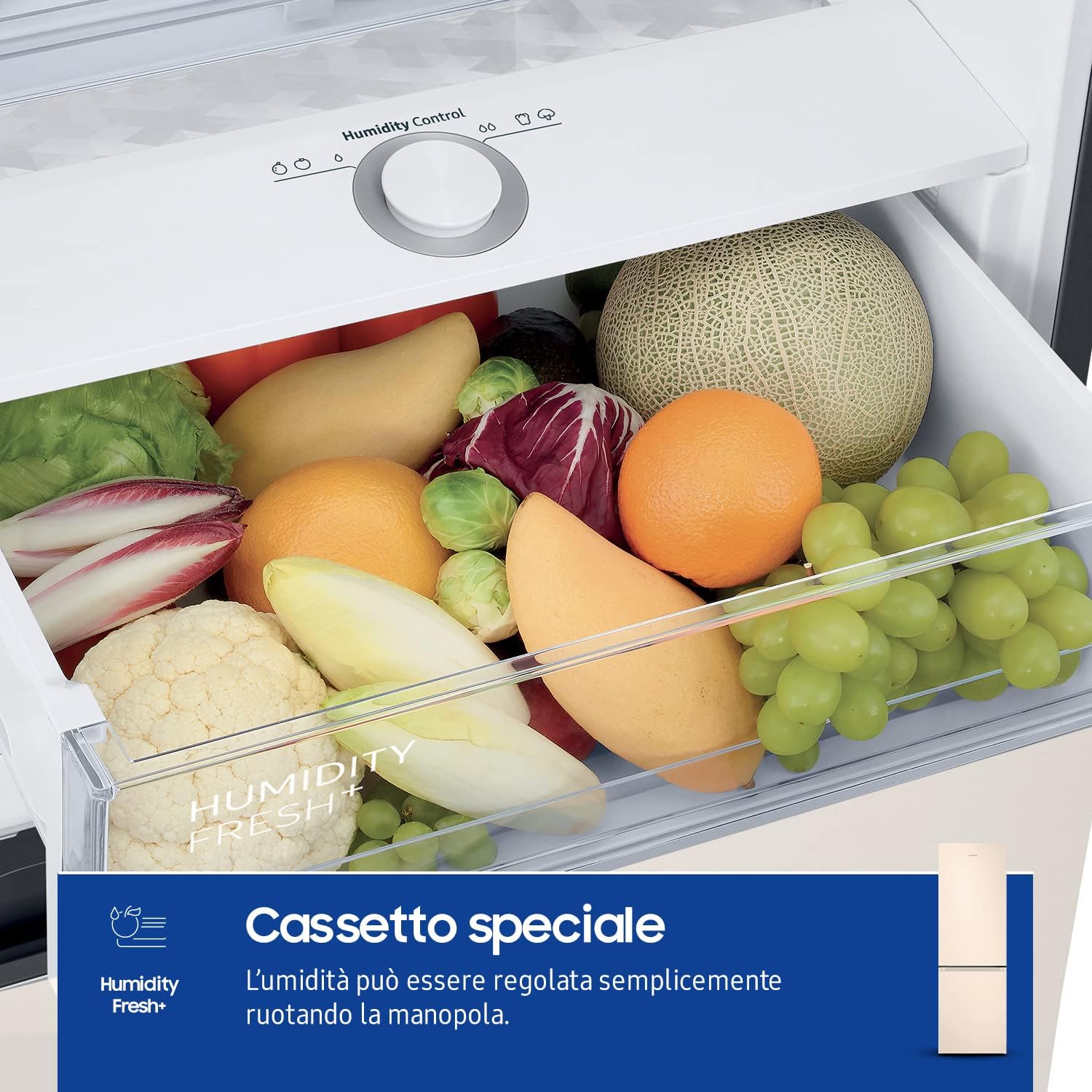 Samsung Frigorifero Combinato Ecoflex RB38T603DEL/EF, Libera installazione, No Frost, SpaceMax, 390L, 59.5l x 203h x 66p cm [Classe di efficienza energetica D]