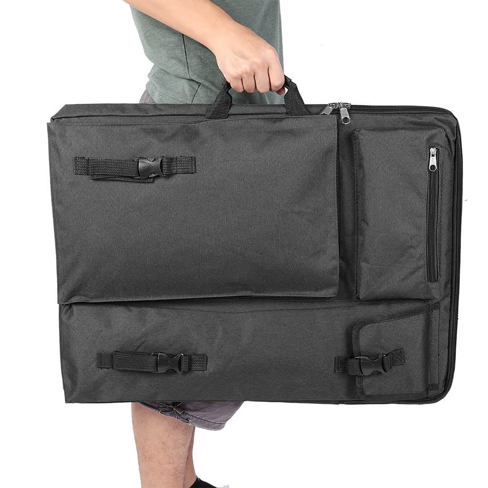 Agatige Borsa artistica Canvas, Art Portfolio Case Artist Backpack Canvas Bag, Bordo per schizzi per rifornimenti artistici Conservazione e viaggio, borsa per opere d'arte/custodia da disegno (Nero)