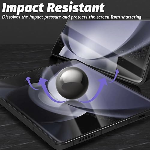 Miniatura 2 de Orzero (2 juegos de 4 paquetes compatibles con Samsung Galaxy Z Fold 5 5G, 2 protectores de pantalla frontal de poliuretano termoplástico (TPU) y 2