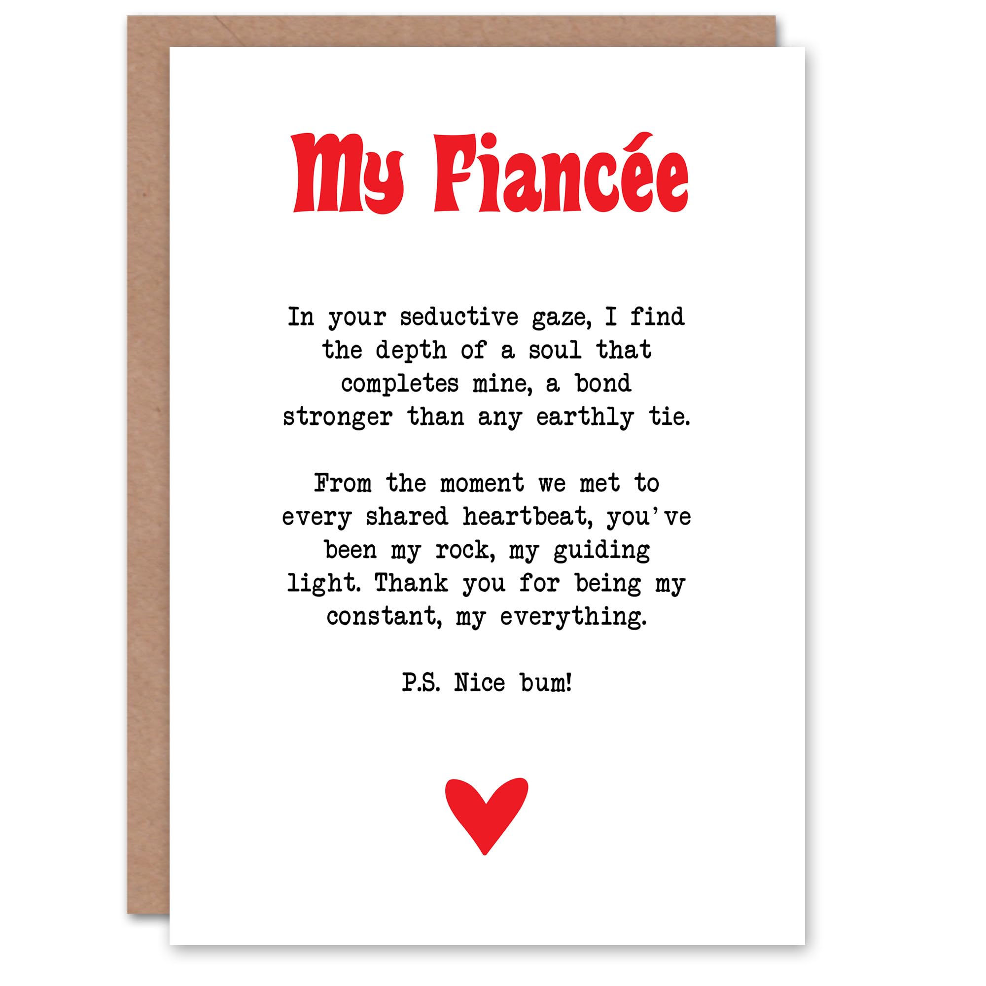 Artery8 Greeting Card Love Poem My Everything Fiancée Romantic Poetry For Her Woman Valentine's Day Card