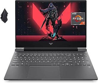 HP Victus Gaming Laptop, AMD Ryzen 7 5800H Processor, GeForce RTX 3050 Ti, 15.6" FHD 144Hz IPS Display, Webcam, WiFi 6, HDMI, Bluetooth, Enlarged Touchpad, Windows 11, Silver