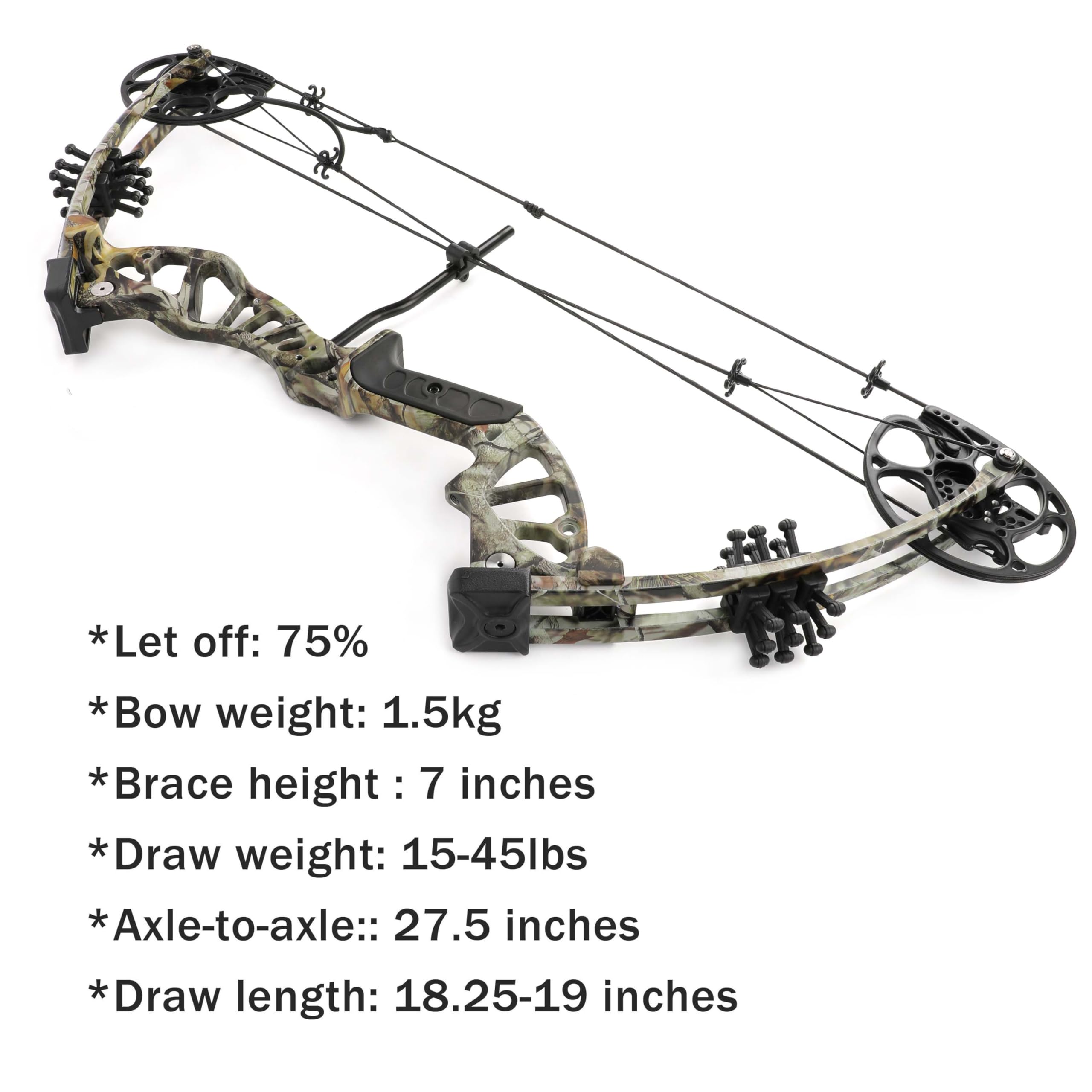 Set arco compound 15-45 libbre 18.25”-29” Lunghezza di tiro Arco compound per i giovani per i principianti o per i più esperti