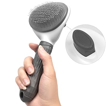 Dog Brush, Self Cleaning Slicker Brushes for Dogs Cats Pet Grooming Brush Tool Gently Removes Loose Undercoat, Mats Tangled Hair Slicker Brush for Pet Massage-Self Cleaning