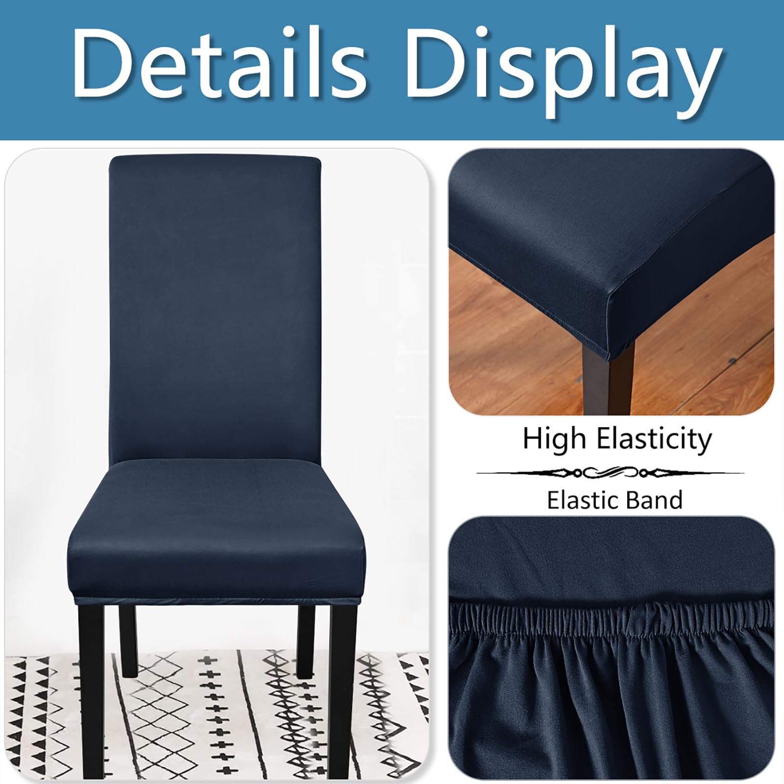 Fundas Impermeables Sillas Comedor - Fundas Sillas Parsons EláSticas Protector Sillas Cocina Lavable ExtraíBle, para Uso En Comedores, Hoteles Y Banquetes (A 10)