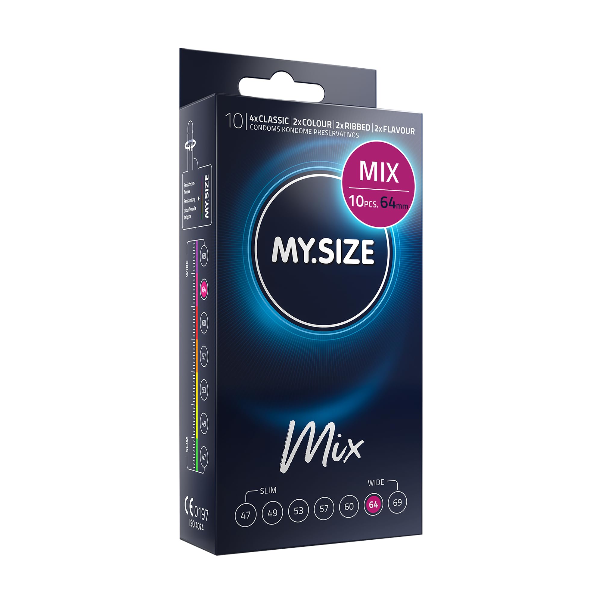 Mix Condoms Size 6, 64 mm, Standard Pack, Contains 10 Pieces