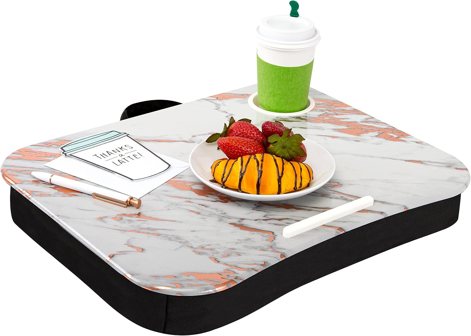 LAPGEAR Cup Holder Lap Desk with Device Ledge Rose Gold