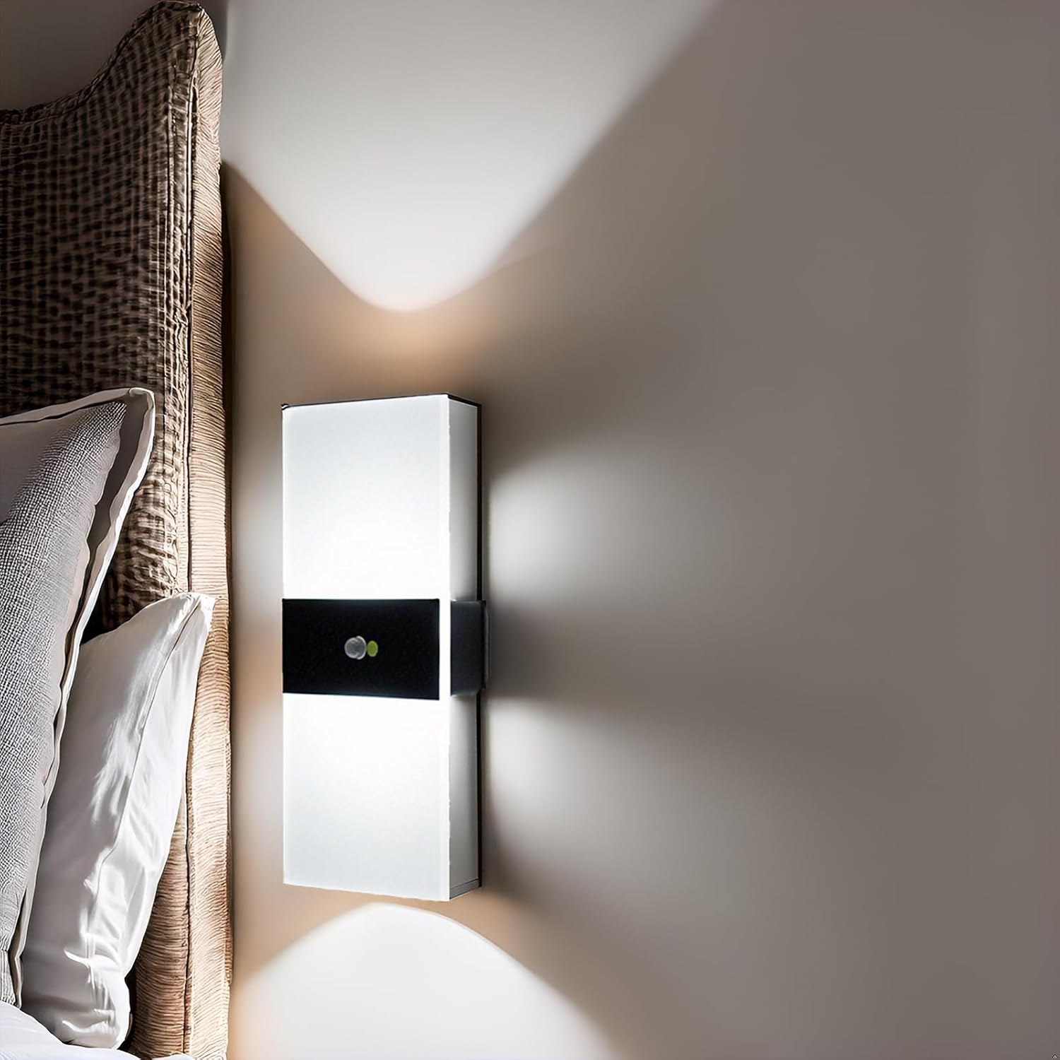 Meichoon Wall Sconce Motion Sensor Night Lamp Square White Light Three Brightness Adjustable Magnetic Cordless Acrylic LED Light LE2534 White