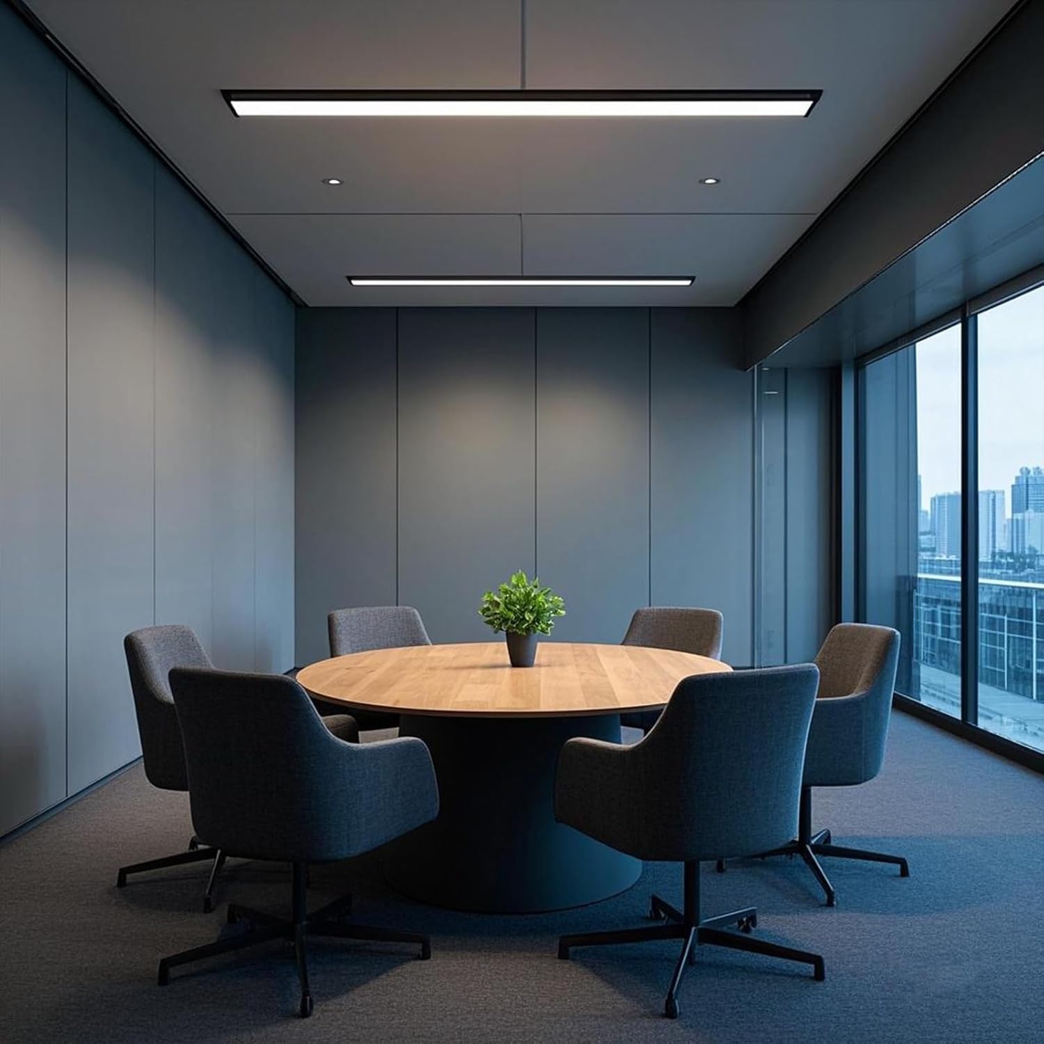 47 Inch Linear Pendant Light,4000K LED Lighting Fixture,Modern Chandelier Lamp for Office,Conference Room,Kitchen Island,Gym, Dining Room（1Pack）