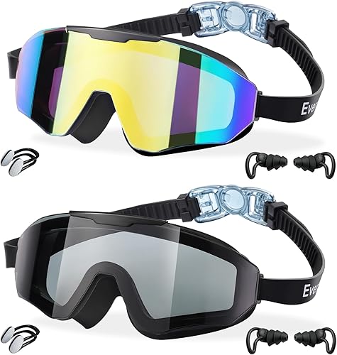 EverSport - Paquete de 2 gafas de natación para niños de 8 a 16 años, capa extra de silicona, gafas de natación para niños, adolescentes, jóvenes,