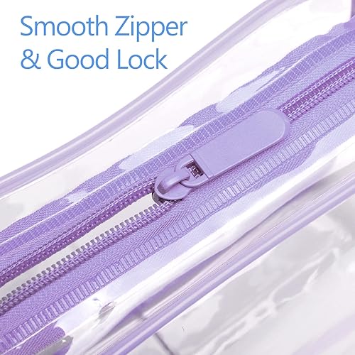 Miniatura 4 de PACKISM Bolsas de maquillaje transparentes  Paquete de 2 bolsas de aseo aprobadas por la TSA en 2 tamaños, bolsas de viaje transparentes para