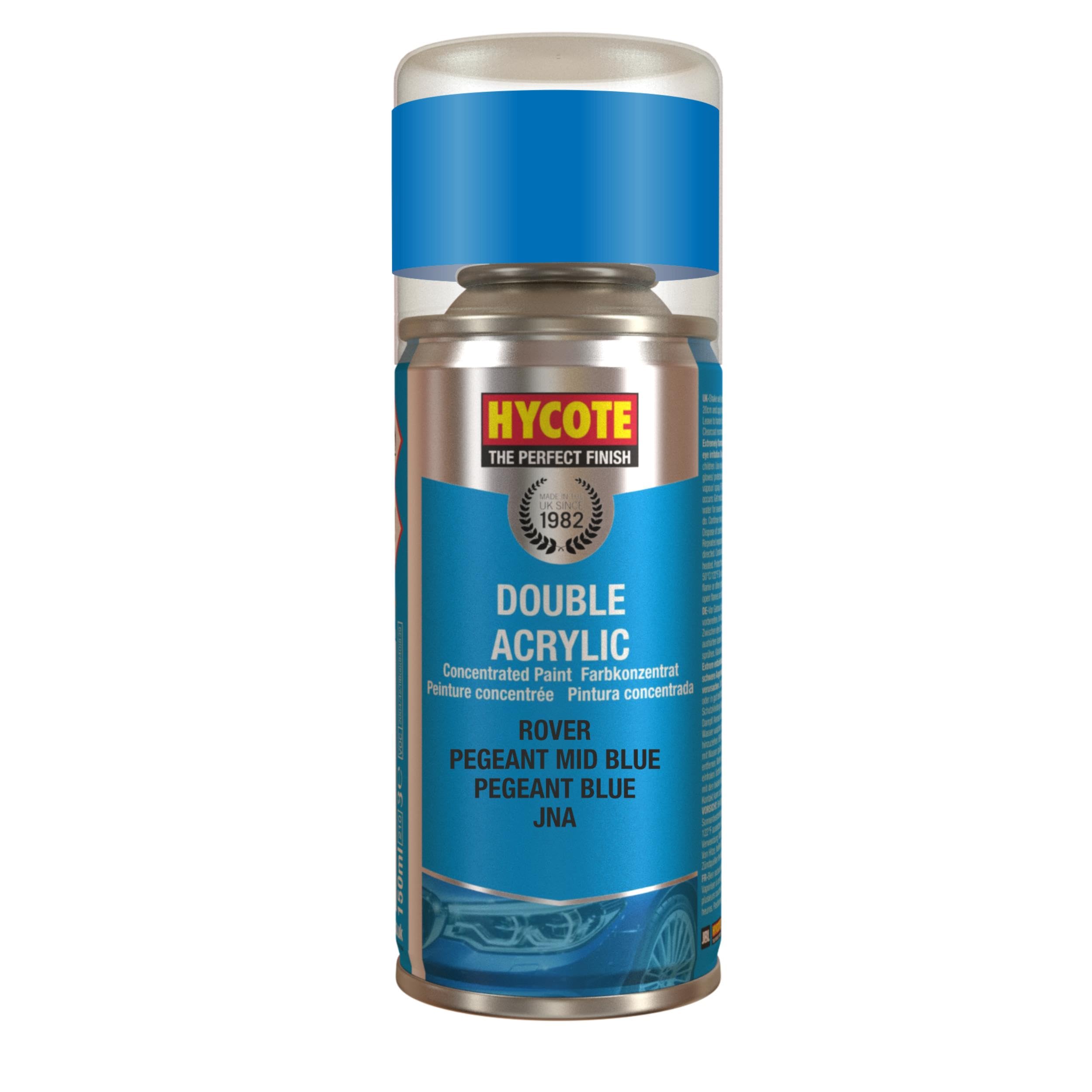 Hycote Double Acrylic Aerosol Car Spray Paint, Rover - Mid Blue, 150 ml