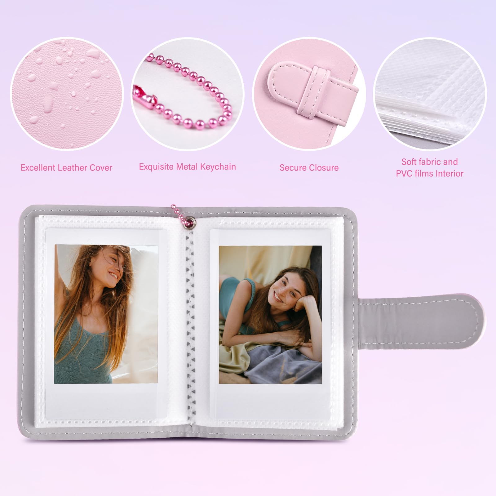 HIYQIN 32 Pockets Mini Photo Album Compatible with Fujifilm Instax Mini Film - Image 3