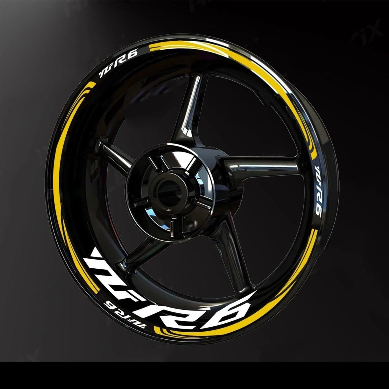 Motorcycle Accessories Wheel Stickers for Yamaha YZF R6 2017-2022 Reflective Rim Motorbike Waterproof Decals Decorative(Color1)