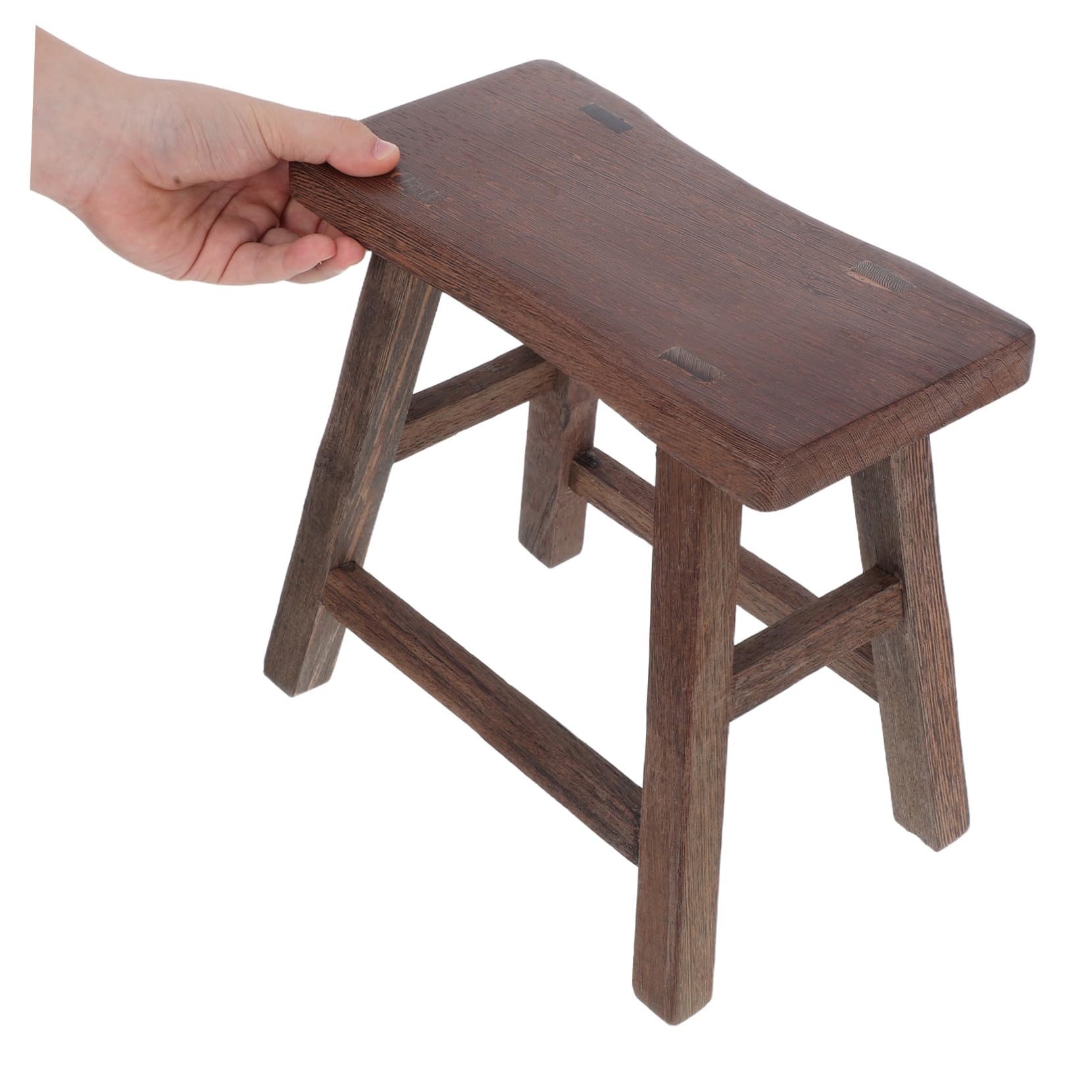HANABASS Taburete Pequeño de Madera para Niños Ligero y Portátil Diseño Elegante de ala de Pollo, Adecuado para Baño y Cocina, Banco Infantil de 28 Cm