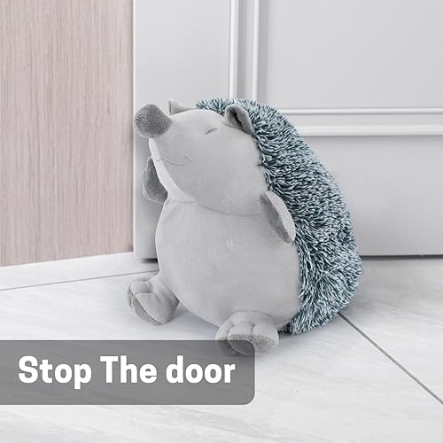 Vista 18 de SWISSELITE Bonito tope de puerta con peso decorativo para el hogar y la oficina, diseño de animales compactos con tela suave Búho marrón y gris