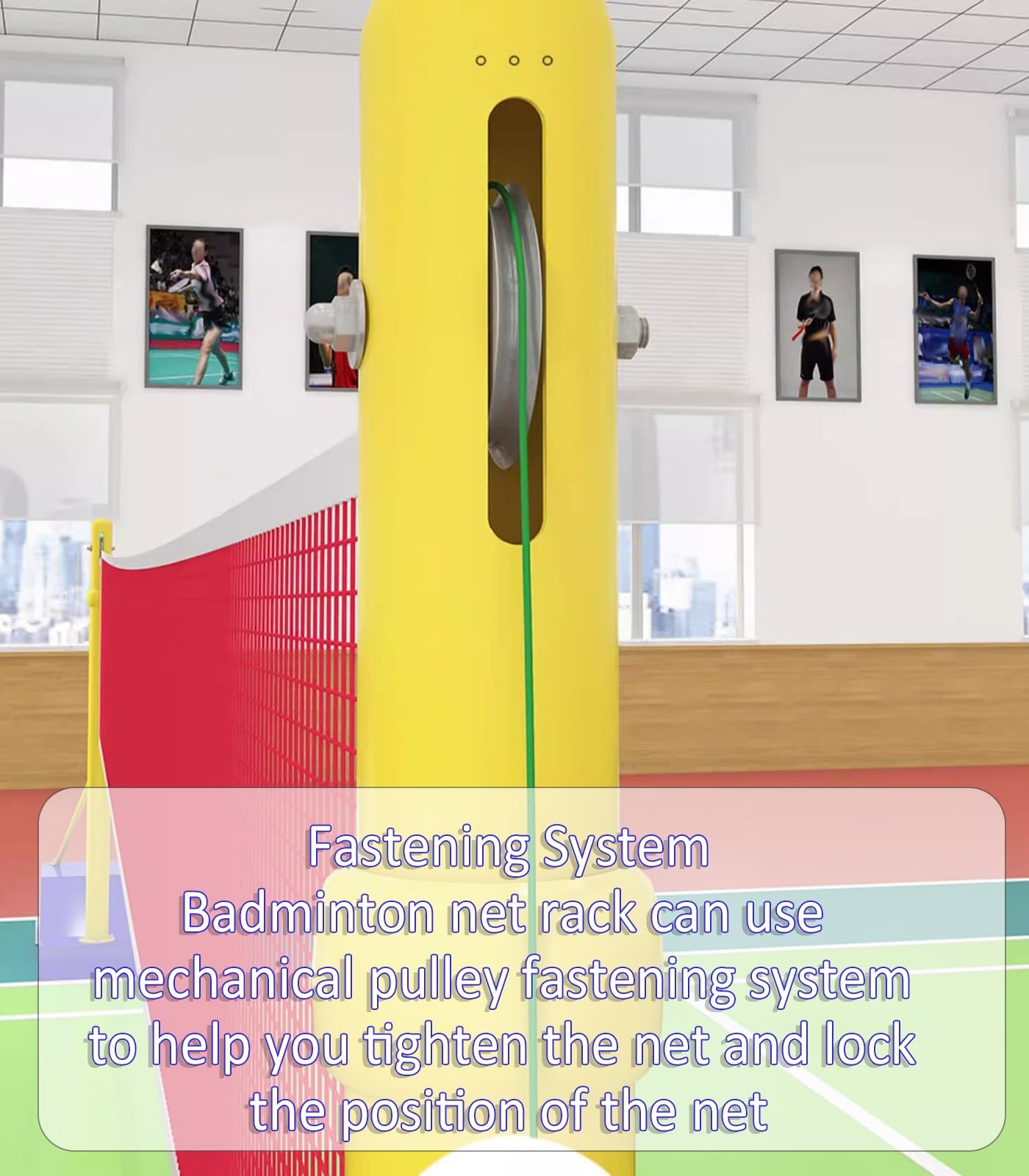 Rete da pallavolo Rastrelliera Multifunzionale per pallavolo/Badminton da Esterno con Ruote, 8 regolazioni in Altezza, Facile da Usare(Style4)