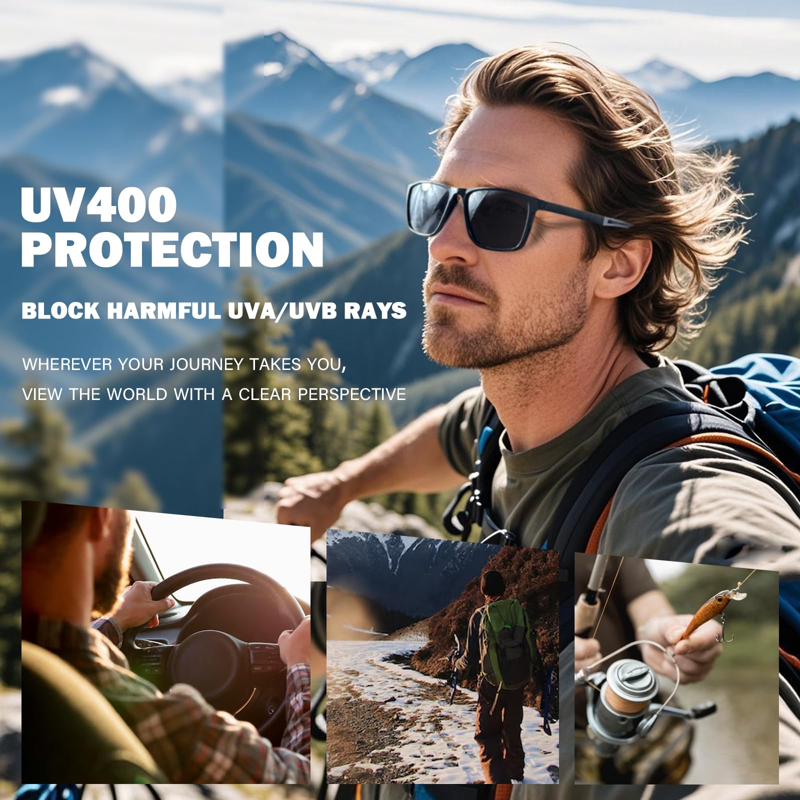Paquete de 2 lentes de sol de lectura para hombres y mujeres, protección UV400, ligeros, para exteriores, lentes de sol de lectura, no bifocales