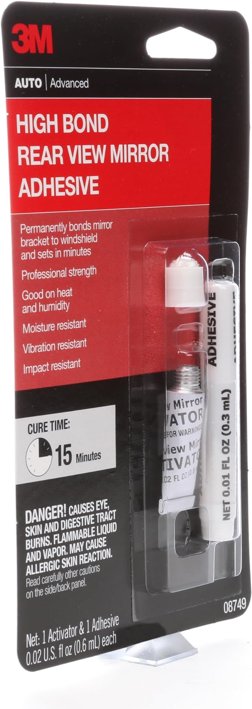 3M 08752 Rearview Mirror Adhesive, .02 fl. oz