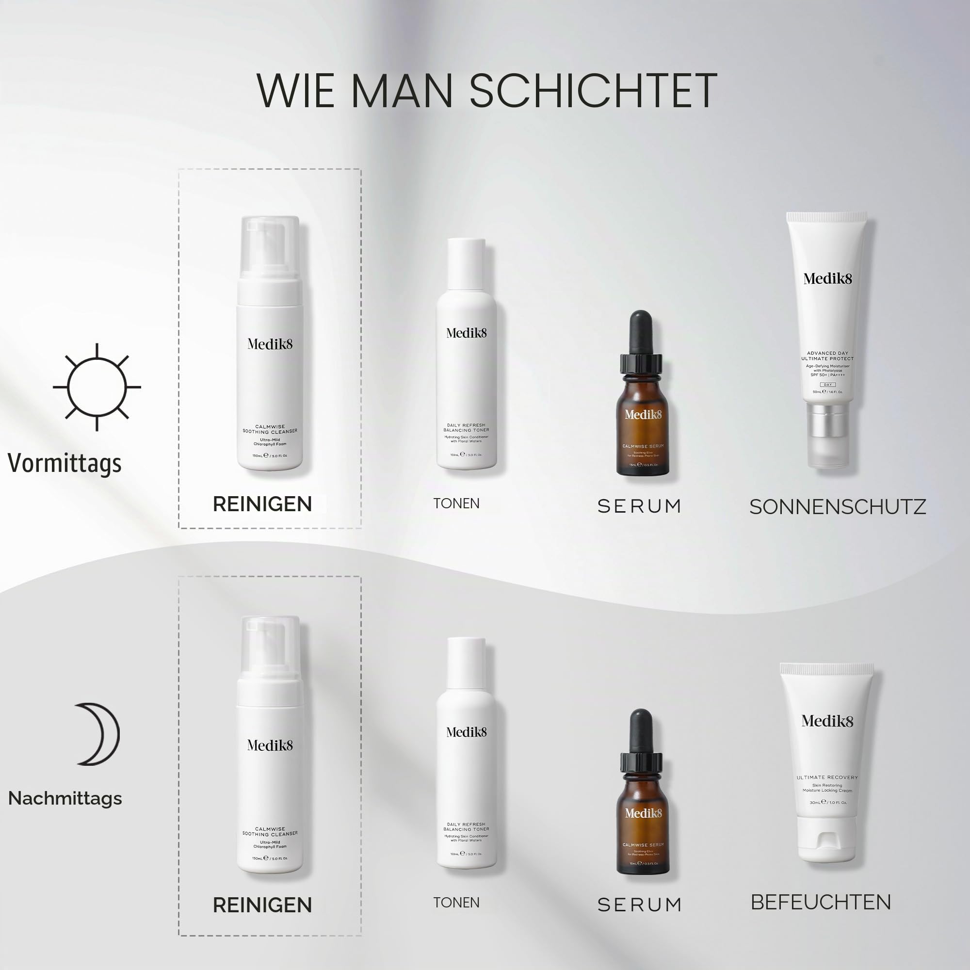 Medik8 Calmwise Soothing Cleanser - Ultra-milder Chlorophyllschaum - Beruhigend & reinigend - Für empfindliche Haut - 150ml