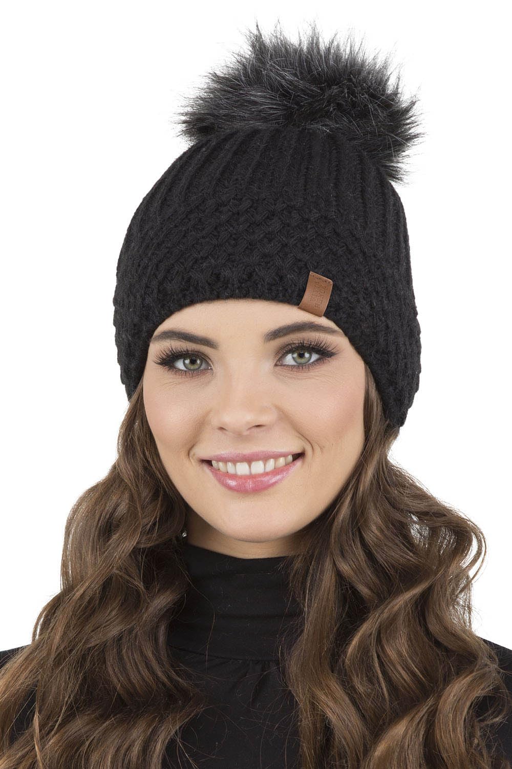 VIVISENCE Bonnet À Pompon Femme Chaud Et Confortable pour Les Journées Froides 7016