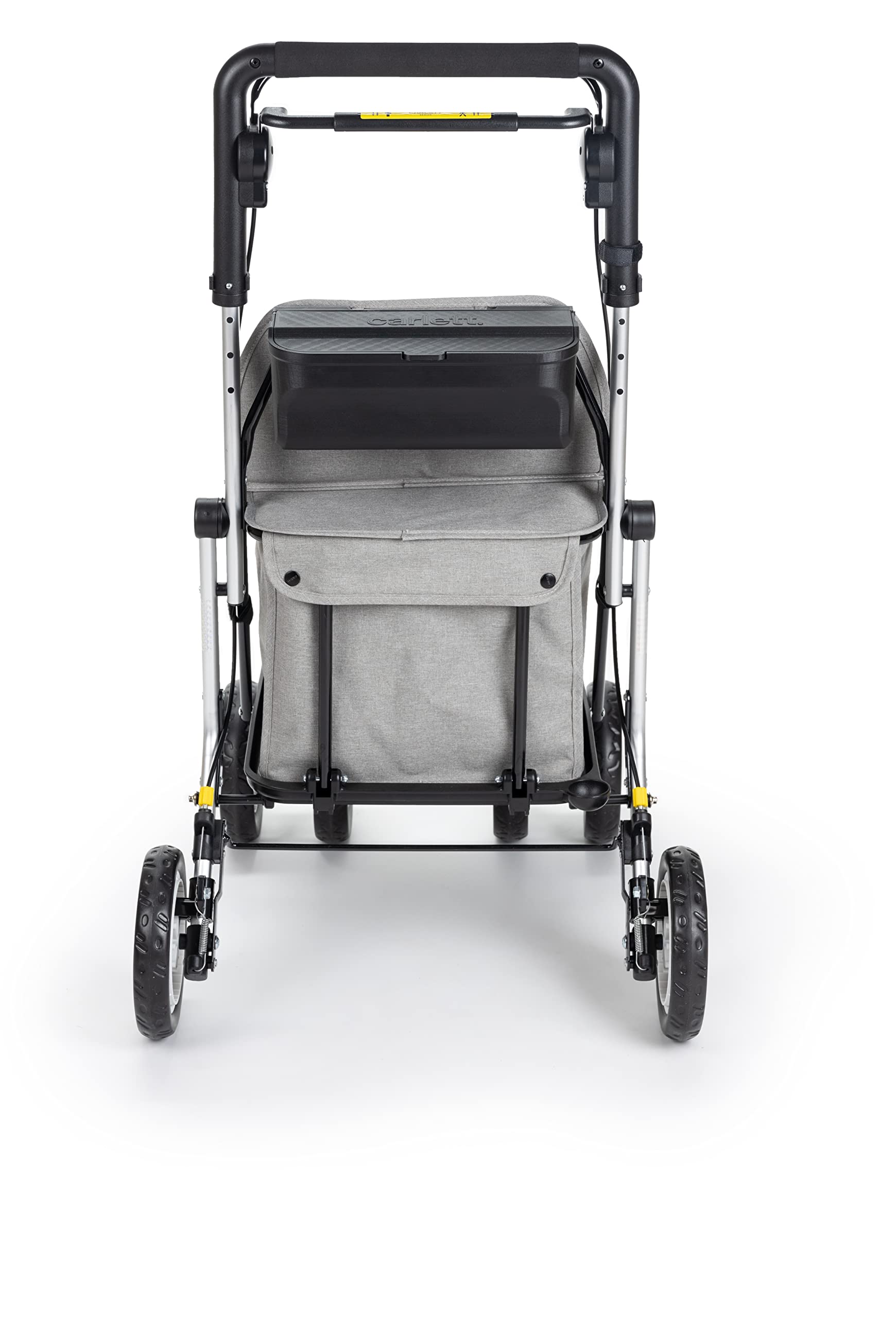 Carlett - Comfort Assist Lett900P | Chariot de Courses Pliable | avec 4 Roues | Produit Médical Classe I | Homologué | Sac Amovible 38L/15kg | Plateau Porte-Objets | Noir
