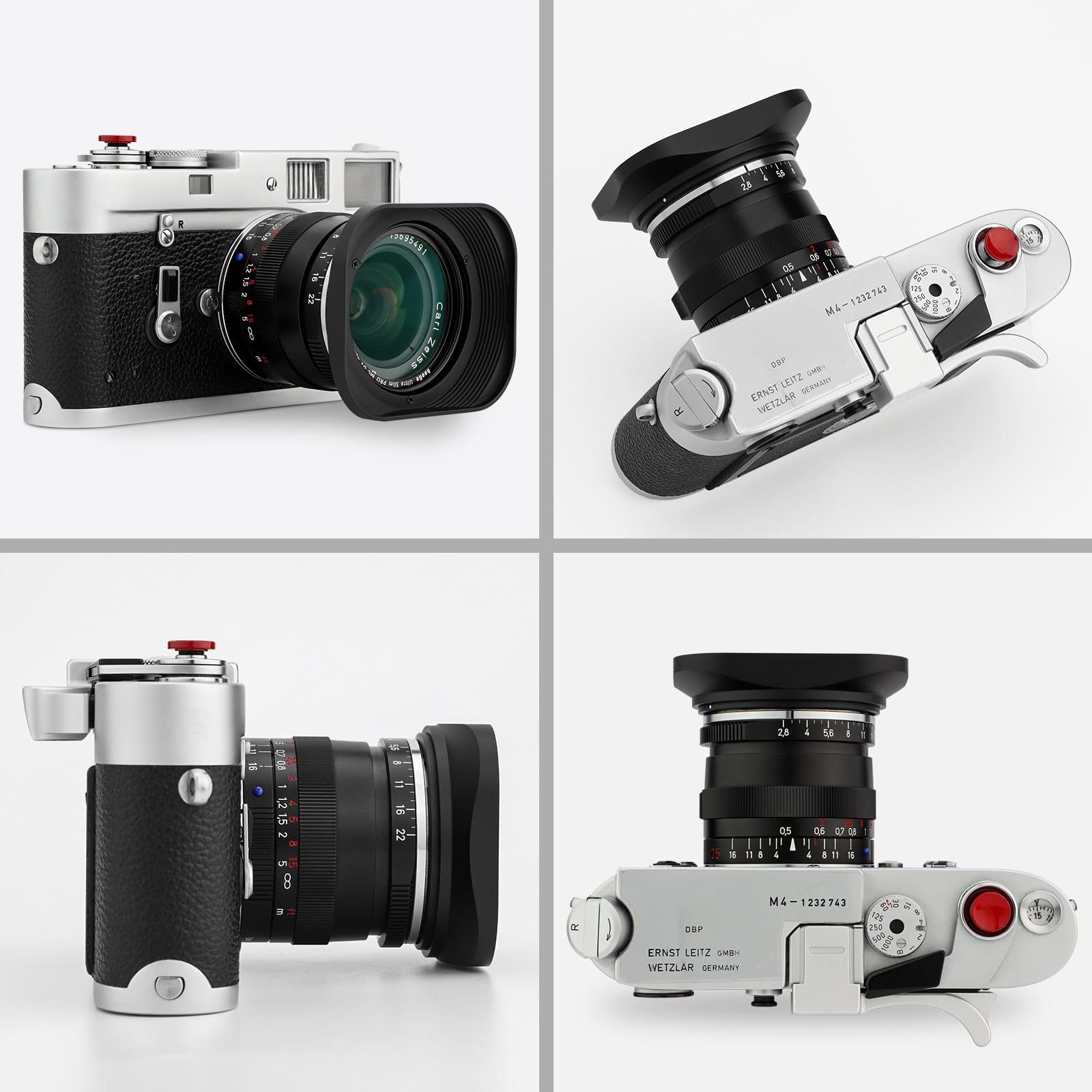 Haoge LH-ZV03 Paraluce rettangolare a baionetta per Carl Zeiss Distagon T 2.8/21 21mm f2.8 ZM, C Biogon T 21mm f4.5 ZM, 2.8/25 25mm f2.8 ZM, 2.8/28 28mm f2.8 ZM, C Sonnar T 1.5 50 50 Obiettivo 0 mm